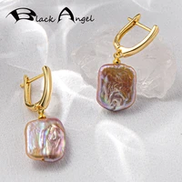 black angel 2022 new baroque pearl earrings fine jewelry natural freshwater pearls drop gold earrings for women handmade gift