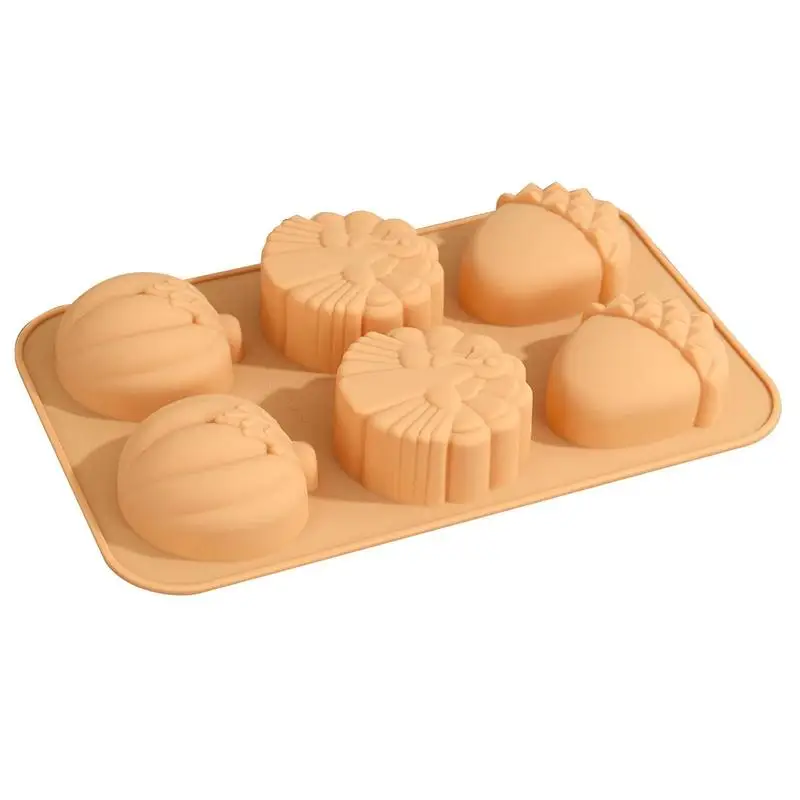 

Pumpkin Silicone Mold For Soap 6 Cavity Autumn Silicone Molds For Baking Harvest Theme Chocolate Fondant Mold Candy Molds