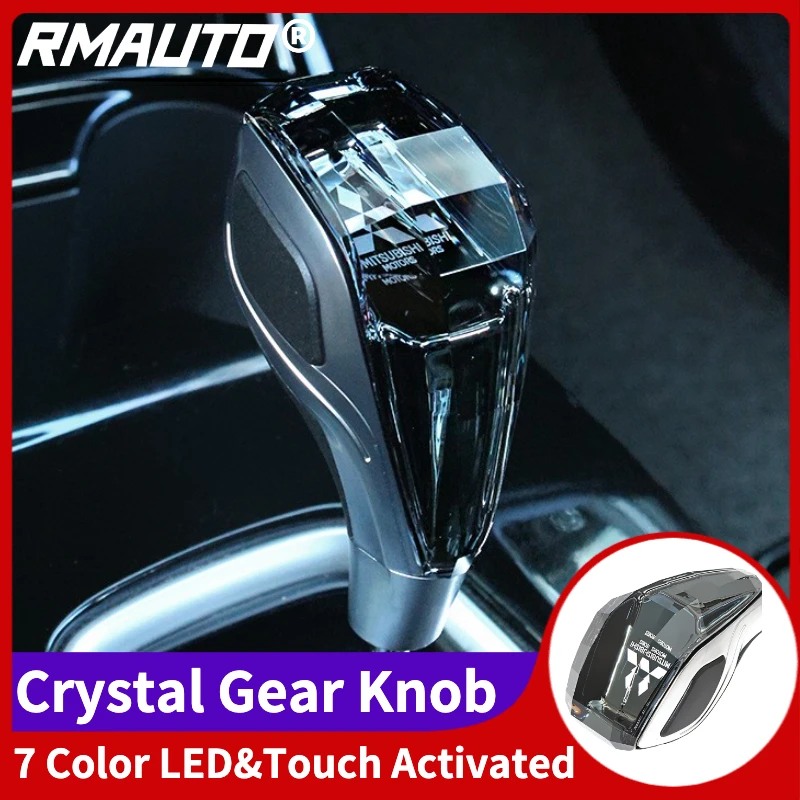 

RMAUTO Universal 7 Color Crystal LED Gear Shift Knob Lever Stick Head Shifter Touch Activated for Toyota Mitsubishi Honda Mazda