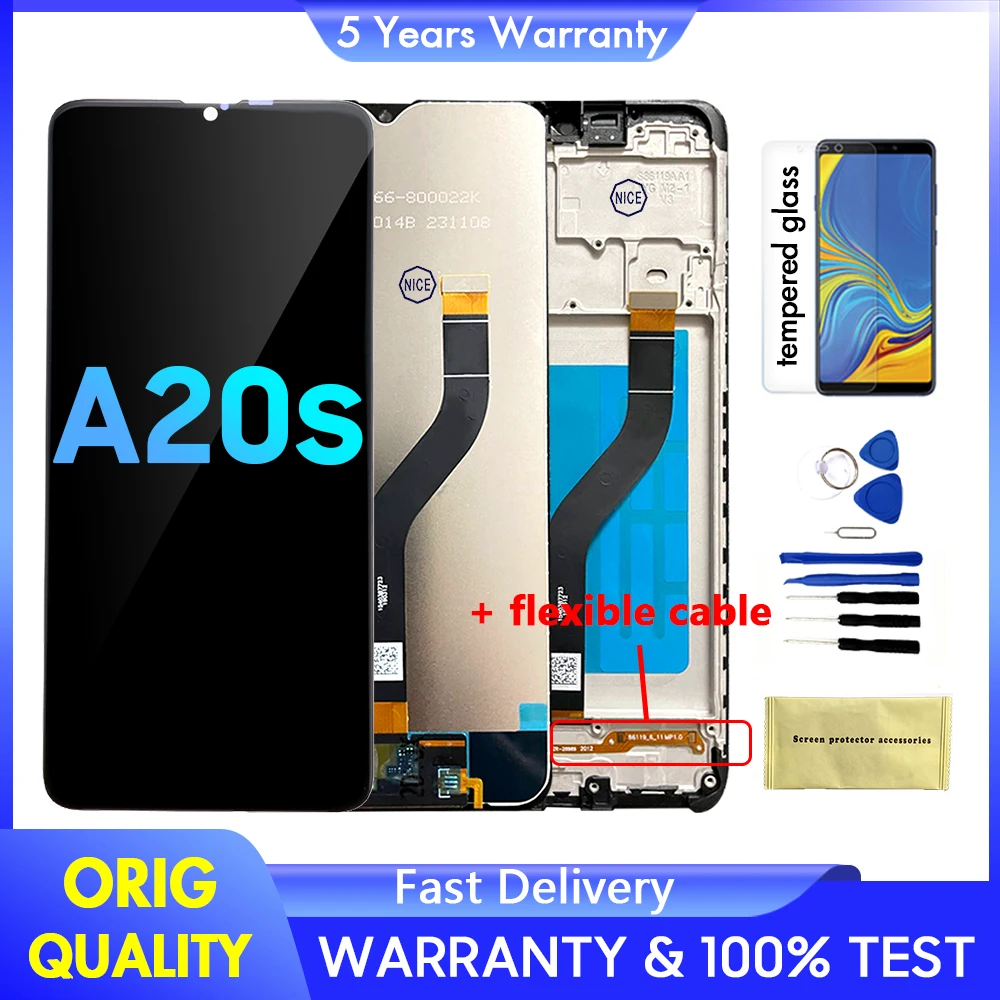 Фото 100% протестированный сенсорный экран с дисплеем для Samsung A20s, ЖК-дигитайзер для Galaxy SM-A207F SM-A207M SM-A2070, замена сборки №1