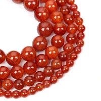 natural stones red round gem loose beads for jewelry making diy for needlework beads strand 4 12mm
