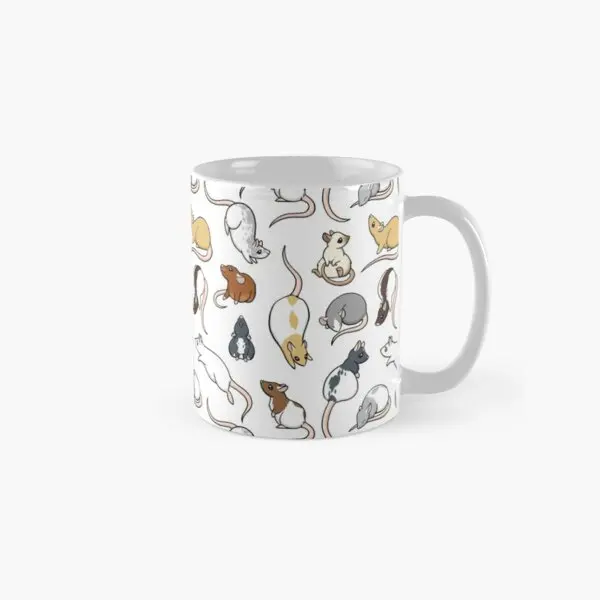 

Rats Classic Mug Handle Round Photo Tea Drinkware Gifts Cup Simple Image Coffee Design Printed Picture