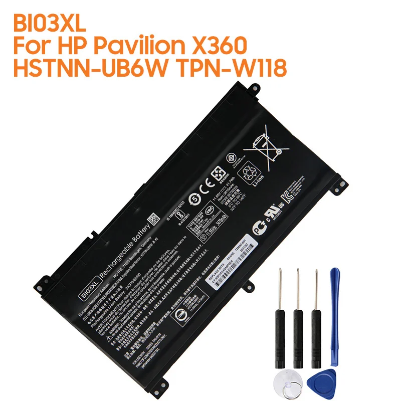 Сменный аккумулятор BI03XL для HP Pavilion X360 HSTNN-UB6W TPN-W118 13-U142TU аккумуляторная батарея