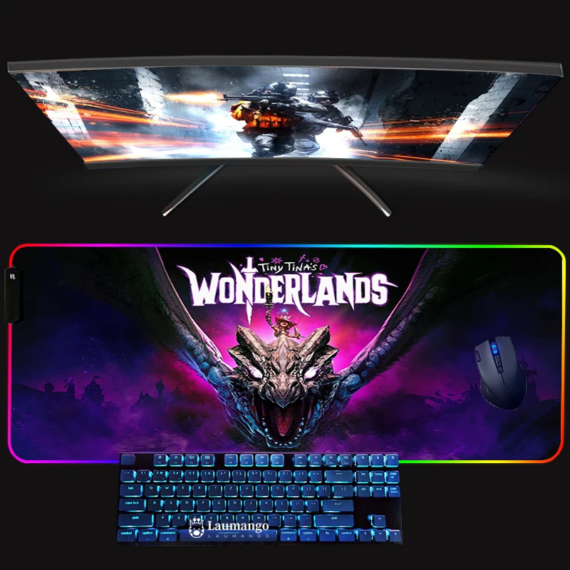 

Коврик для мыши, игровой коврик с подсветкой, RGB, размеры Xxl