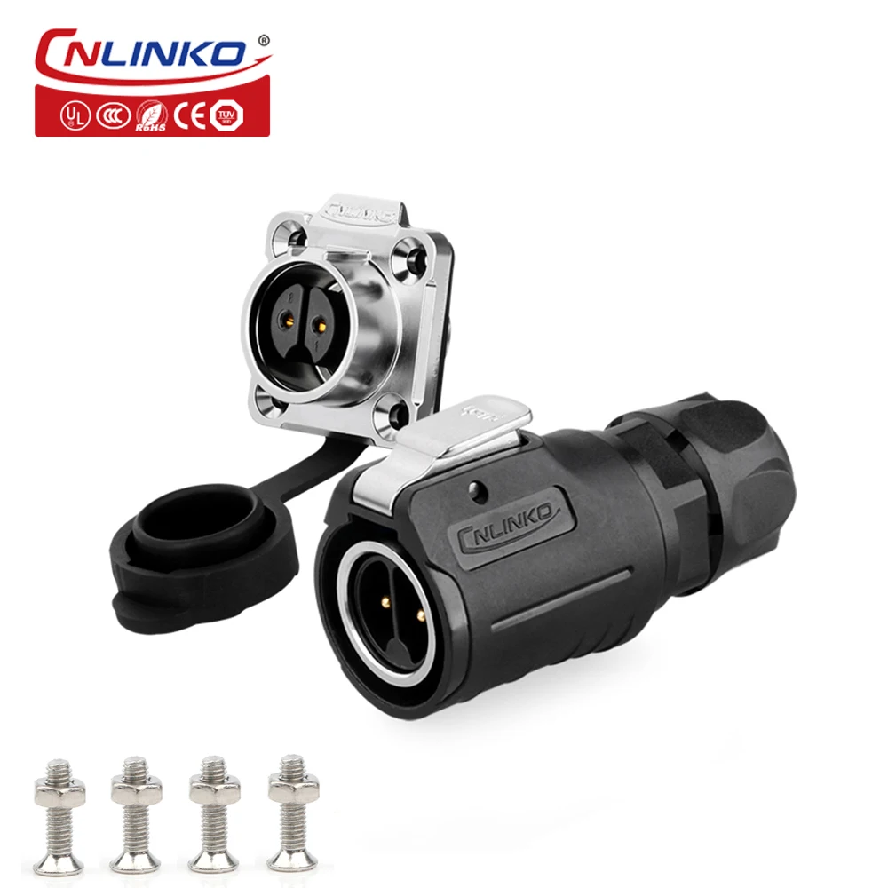 

CNLINKO LP16 2 3 4 Pin Waterproof Cable Power Connector Plug + Socket for E-bike Motorcycle Charge LED Lighting/Display Screen