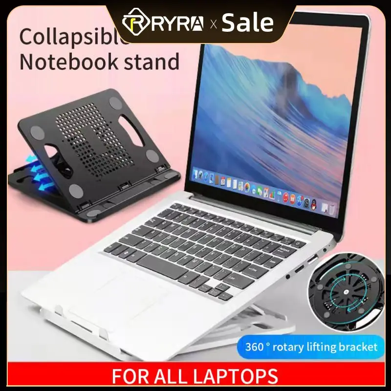 RYRA Cooling Fan Laptop Stand Holder Adjustable Foldable Notebook Holder Tablet Bracket For ipad Phone suporte para notebook RYRA Cooling Fan Laptop Stand Holder Adjustable Foldable Notebook Holder Tablet Bracket For ipad Phone suporte para notebook