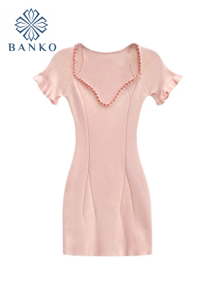 Женское трикотажное облегающее мини-платье Повседневное платье с коротким