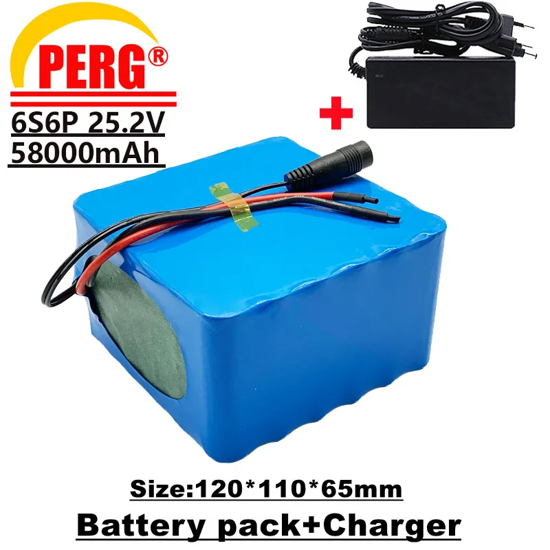 

100% литиевый аккумулятор большой емкости 18650, 6s6p 24 В/25,2 в Встроенный BMS, подходит для электрических велосипедов и колесных колясок