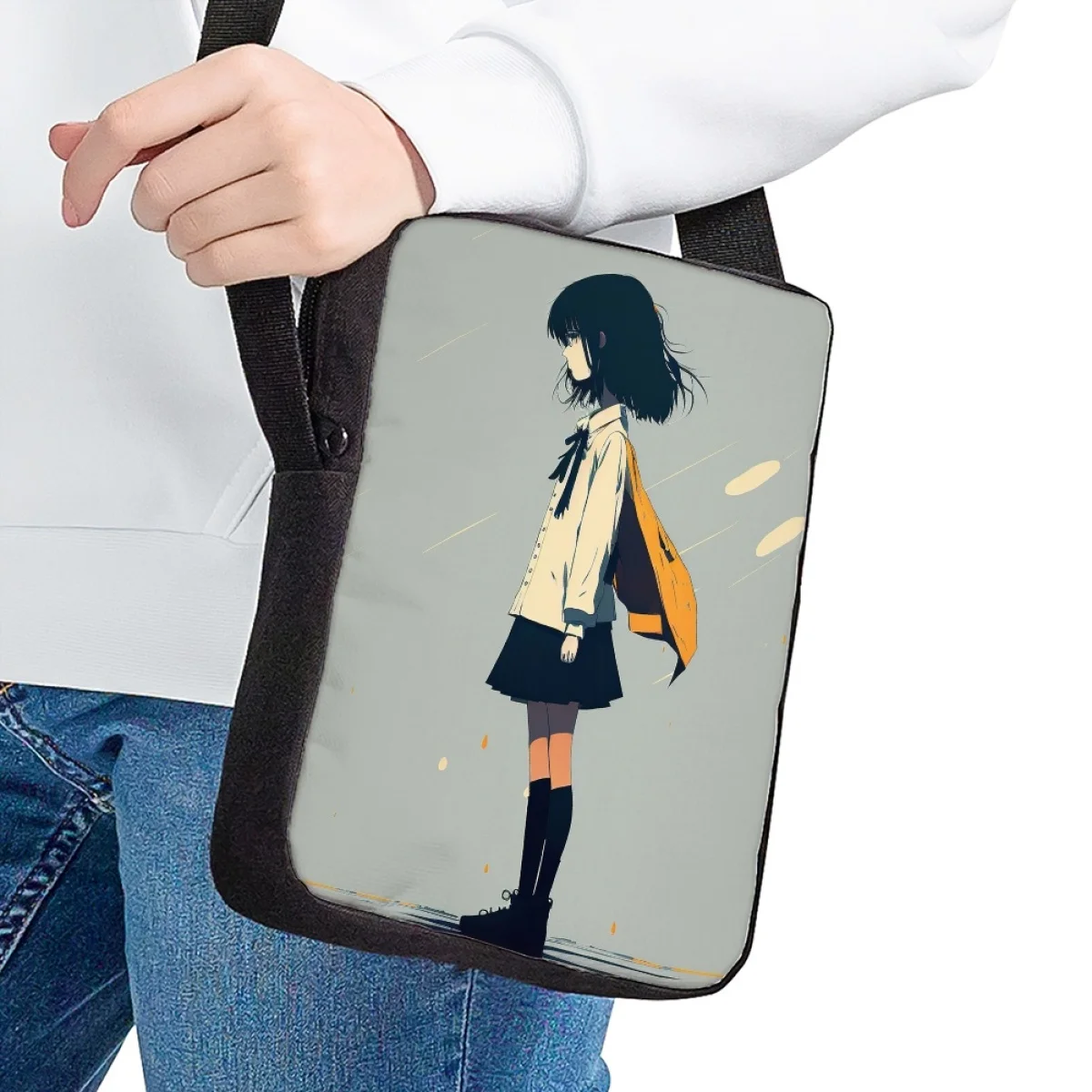 Messenger Bags For School Students Girls Cartoon Girl Pattern Casual Crossbody Bags Child Kawaii Mini Shoulder Bags Kids Gifts