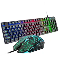 wired e sport spainish german italy keyboard mouse rainbow backlight ergonomic gaming keyboard mouse set pc laptop office
