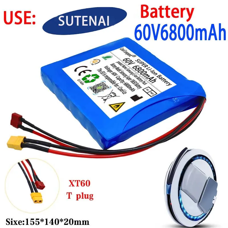 

Литий-ионный аккумулятор 18650, 60 в, 6800 мАч, 16S1P с BMS для самобалансирующейся детской аккумуляторной батареи 8800 мАч