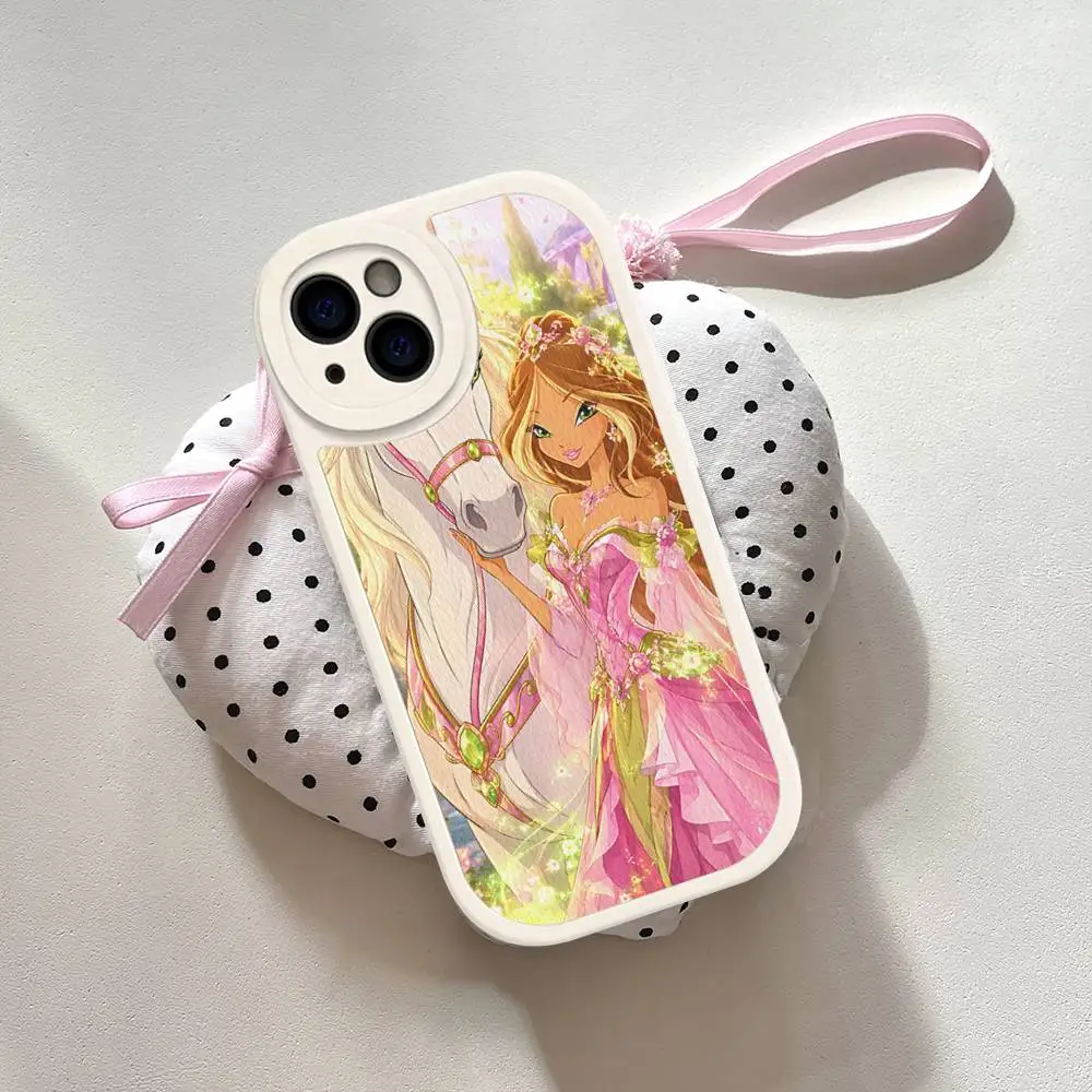 Фото Кожаный чехол для телефона Girl-W-Winx Catoon Clubs для iPhone 15 14 13 Pro Max 12 11 16 Plus №5