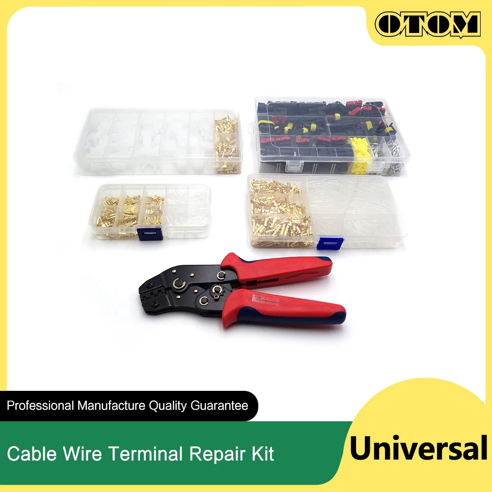 

Универсальные обжимные клеммы OTOM для мотоцикла в коробке, электрический разъем, соединительные клеммы, контакты, соединители, разные компл...
