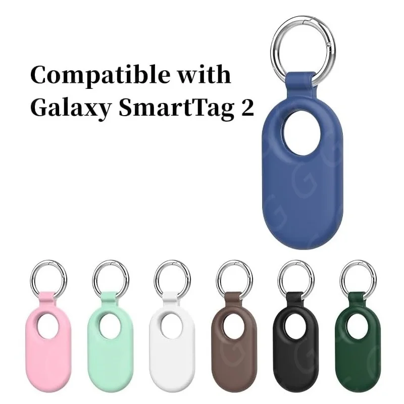 Силиконовый чехол для Samsung Galaxy SmartTag2 с кольцом ключей бумажника багажа домашних