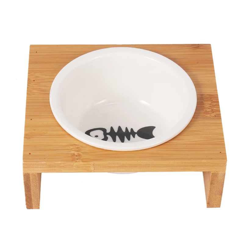 

Модные кормушки для кошек и собак, чаши, Бамбуковая посуда, керамическая миска для питомцев, миска для воды, высококачественные противоскол...