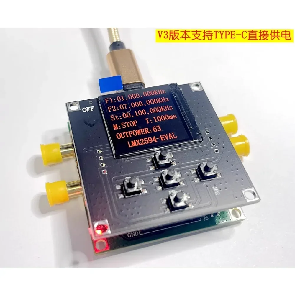 

LMX2594 Плата разработки синтезатора PLL Phase-locked Loop 10M-15GHz Высокочастотный микроволновый сигнал