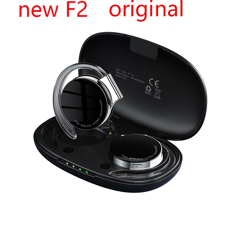 

new F2 TWS Bluetooth Earphones With Microphones Sport Ear Hook LED Display Wireless Headphones HiFi Stereo Earbuds PK i9000 Pro