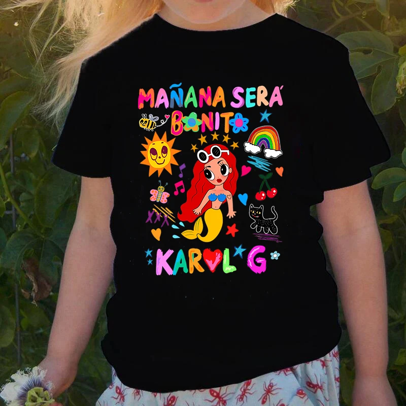 Летняя Детская футболка с изображением Манны серы Бонито Карола G бихот детская