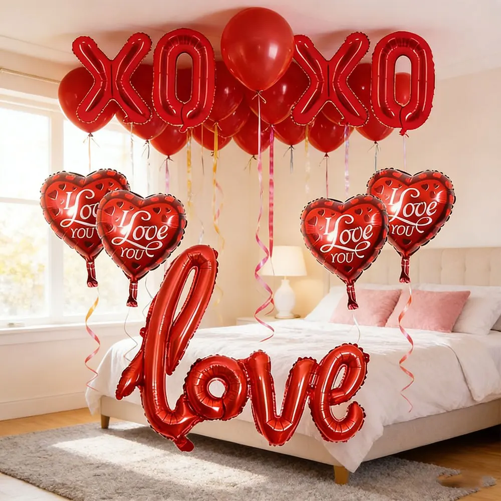 9 шт. воздушных шаров в форме сердца XOXO для романтического Дня святого Валентина, дней рождения, годовщин, украшения вечеринок для пар. (art.: 3920dbca936d4) - 3920dbca936d4
