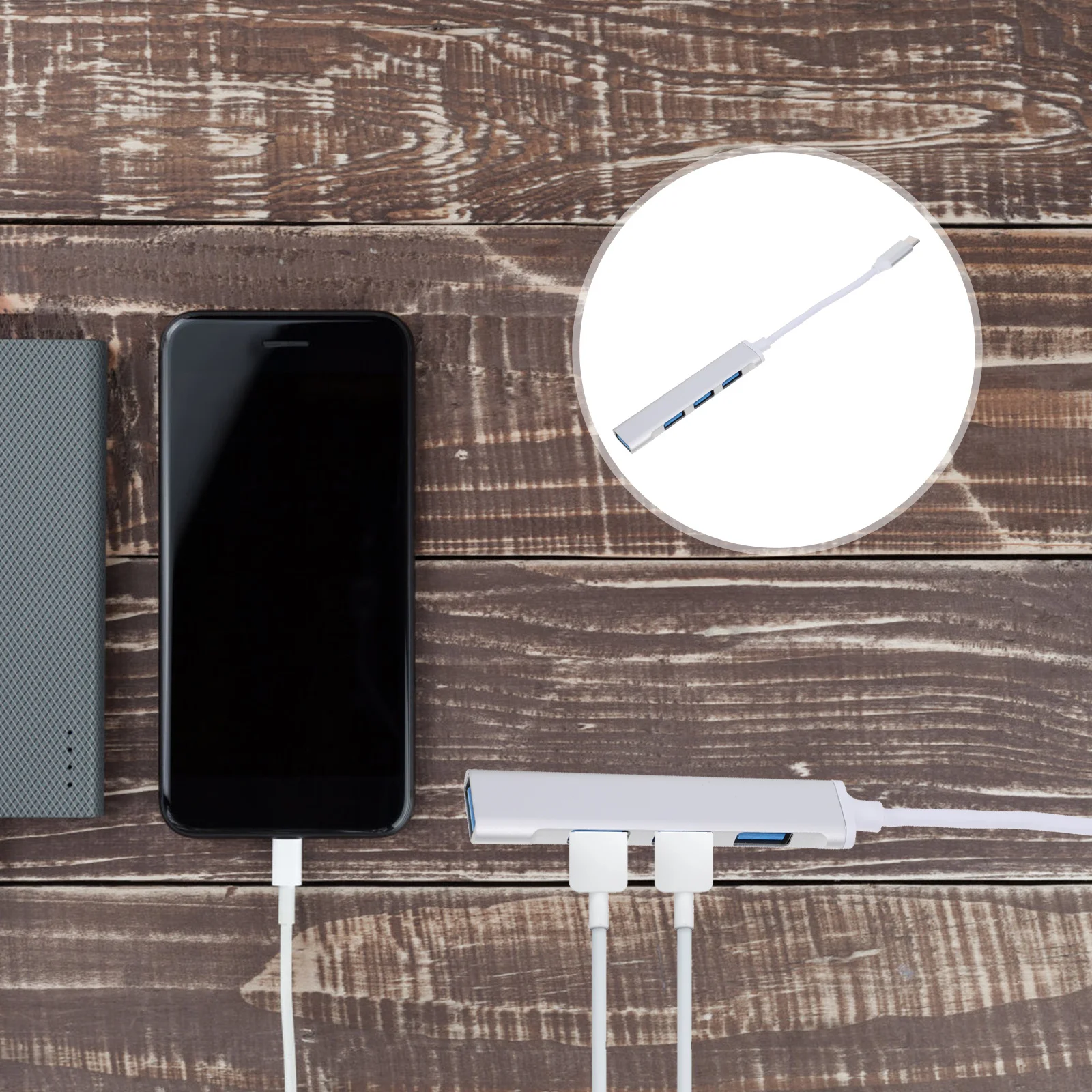

USB-C USB Hub for Phone Tablet Laptop 4-in-1 Portable Hub Adapter Supply