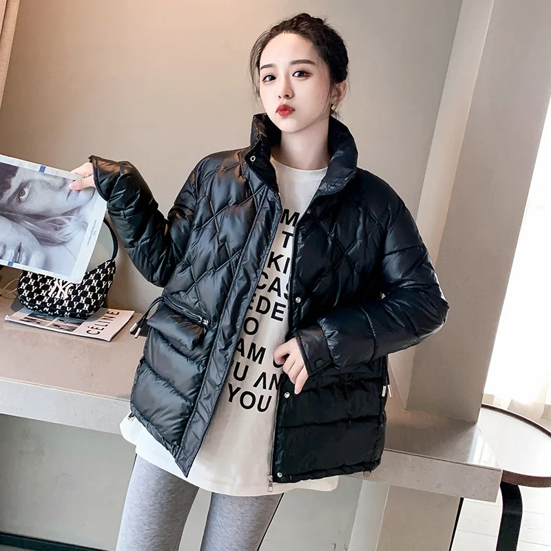 PinkyIsBlack Women's Jacket Winter Parkas Coat Drawstring Fashion Outwear Pocket Short Coat  Autumn Winter Ladies Puffer Jacket