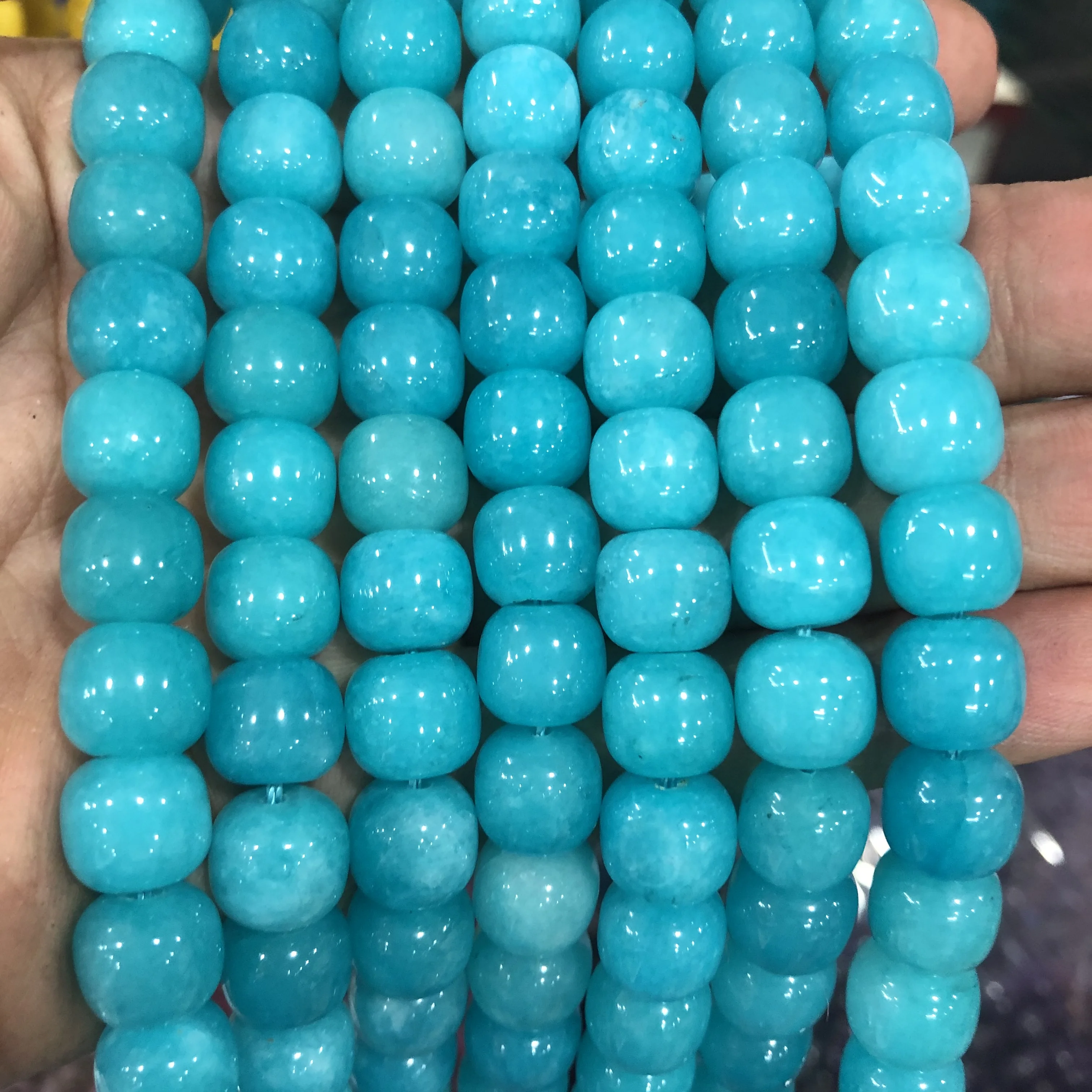 

Wholesale Beads Natural Amazonite Jade Gemstone Loose Bead for jewelry diy.1string of 15.5"