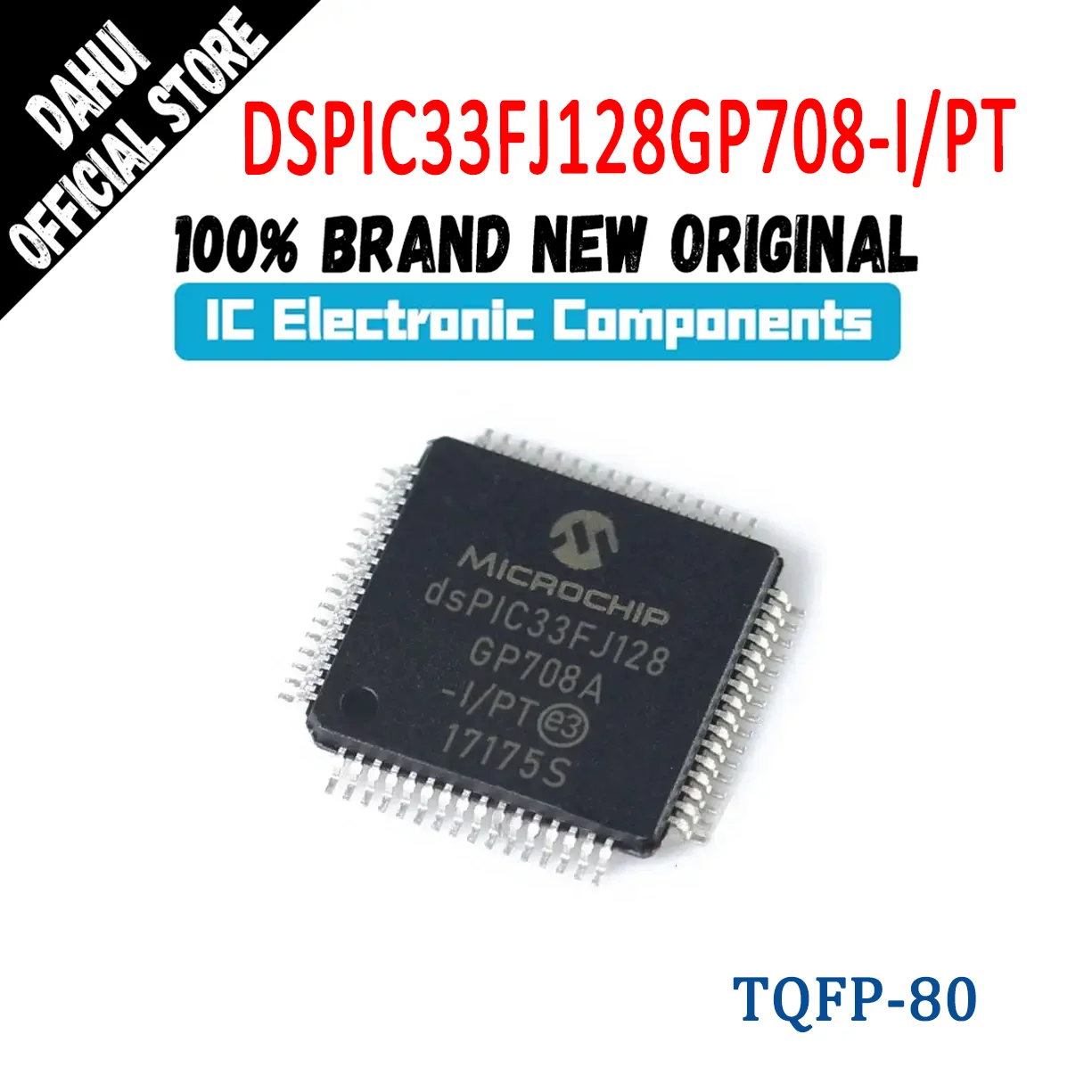 DSPIC33FJ128GP708-IPT DSPIC33FJ128GP708 DSPIC33FJ128GP DSPIC33FJ128 DSPIC33FJ DSPIC DS PIC IC chip CPLD FPGA TQFP-80