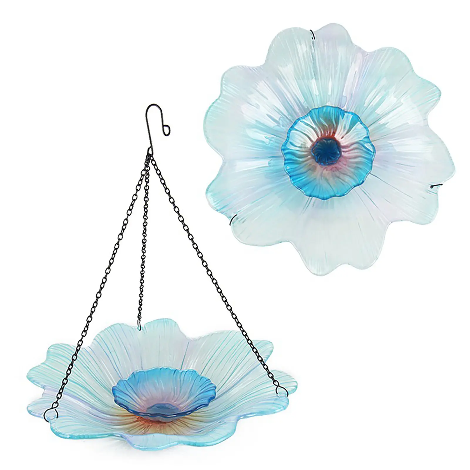 

Suower Bird FeederOutdoor Glass Hangings Bird Bath Bird Shower With Double Layers Outdoor Garden Decoration Charm For Bird