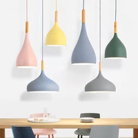 multicolour lustre pendant lights restaurant wood hanging lighting kitchen light fixtures modern e27 led loft hanglamp