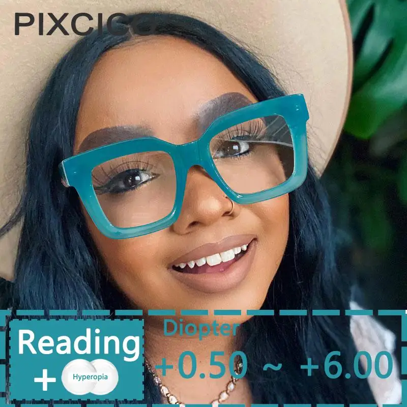 

R54406 New Large Frame Square Glasses Frame Men Women Read Computer Glasses Frame 0.+50.+100.+150.+200.+250.+300.+350.To+600