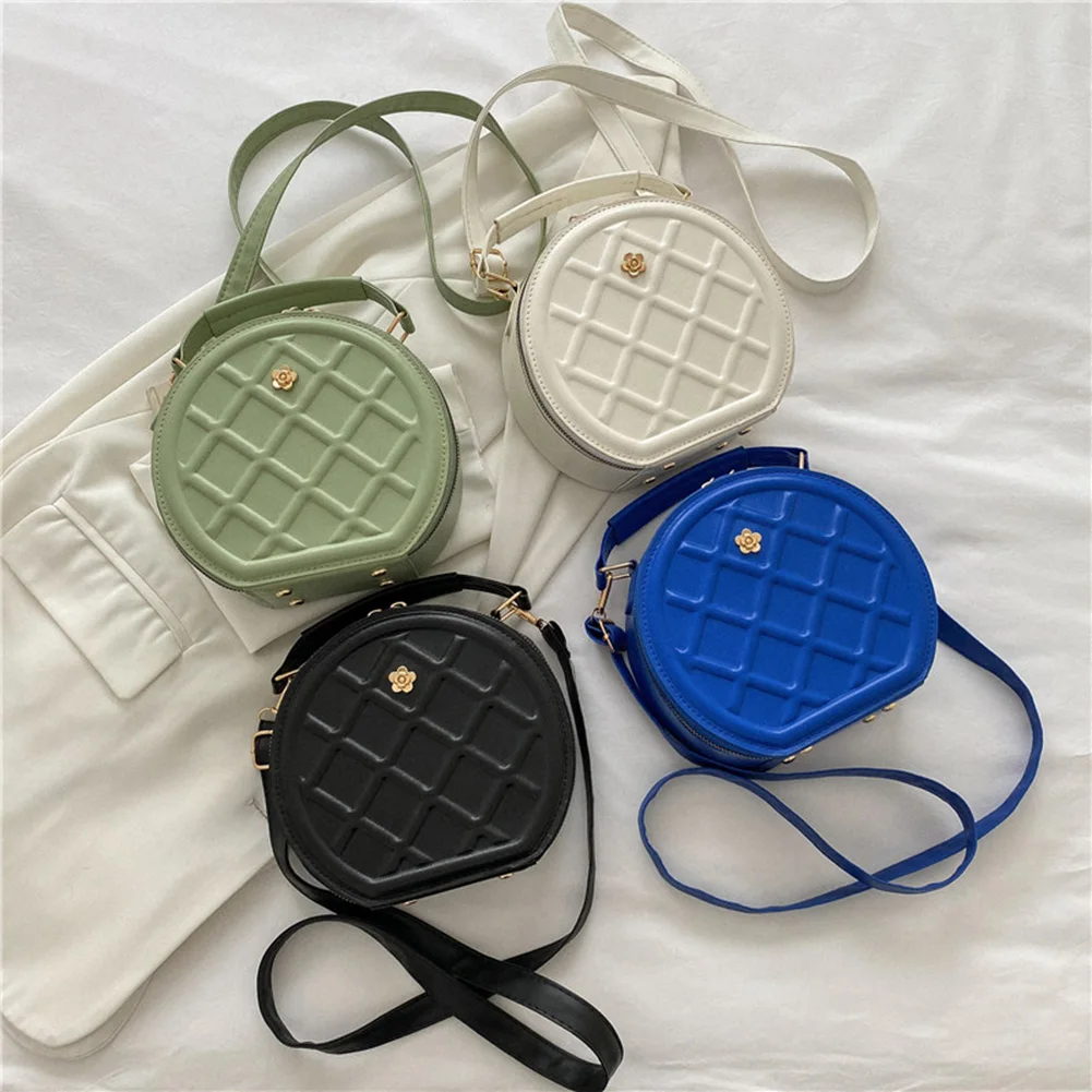 

High Quality Rhombus Chocolate Square Round Cake Handbag Female Bag 2022 New Korean Fashion One Shoulder Messenger Waist Bag