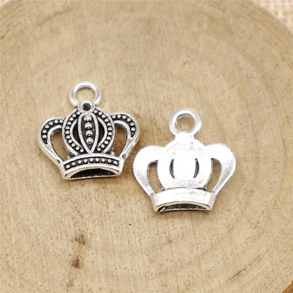 20Pcs 16x15mm Antique Silver Color Crown Charms Pendant Designer Charms for Jewelry Making DIY Jewelry Findings Accessories