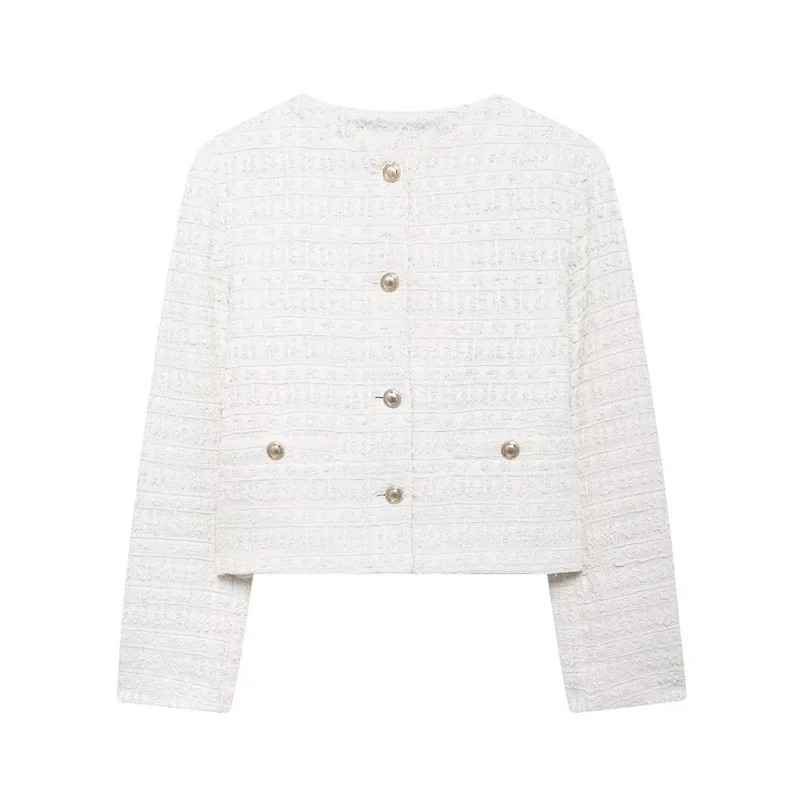 Осенний женский текстурированный Блейзер ZBZA новинка 2024 модное повседневное