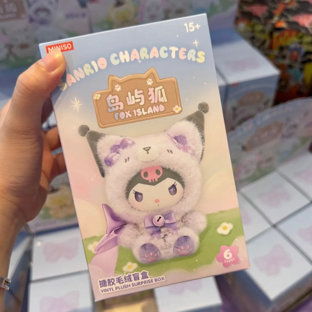 Фото Miniso Sanrio персонажи Fox Island плюшевая серия слепая коробка Pochacco Cinnamoroll Melody Kuromi аниме виниловые куклы Декор кулон №3