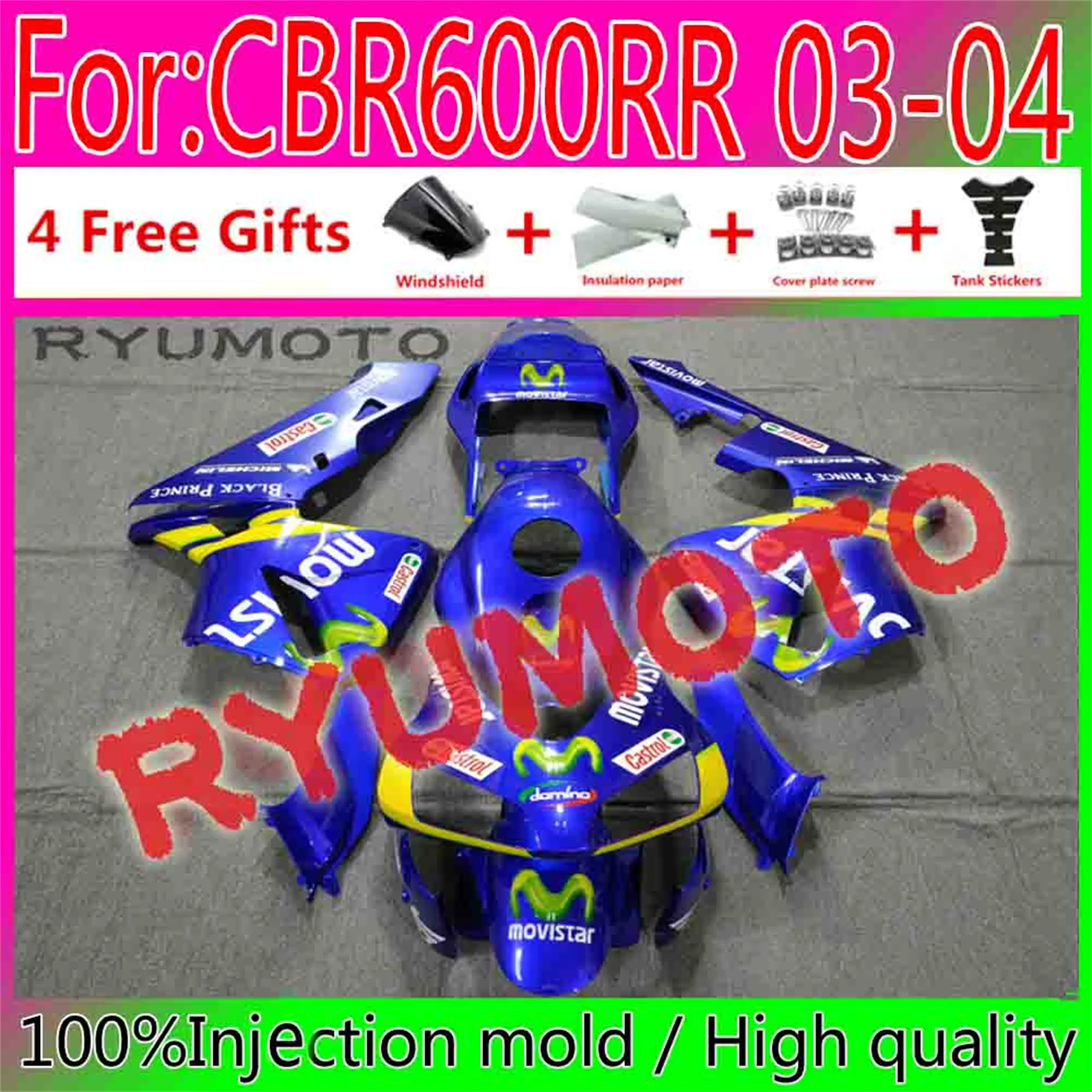 

New ABS Motorcycle Whole Fairings Kit For Honda CBR600RR F5 2003 2004 CBR600 CBR 600RR 03 04 Bodywork Fairing