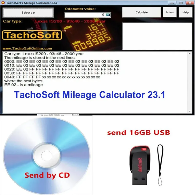 

TachoSoft Modify Пробег Калькулятор 23,1 МЯГКОЕ ЗАПАСНОЕ расчет пробега автомобиля EEPROM ECM Английский для Peugeot для Jeep