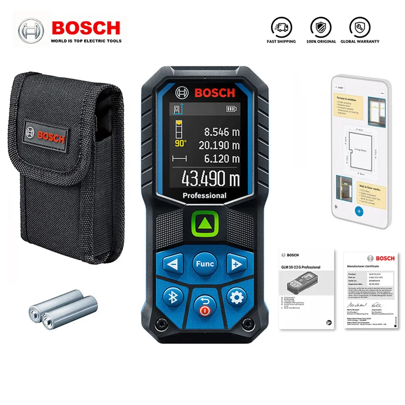 

Bosch Laser Distance Measurer GLM50-27CG Green-Beam Tech Measuring Rule Instrument 50m Digital Angle Gauges Tool Rangefinder