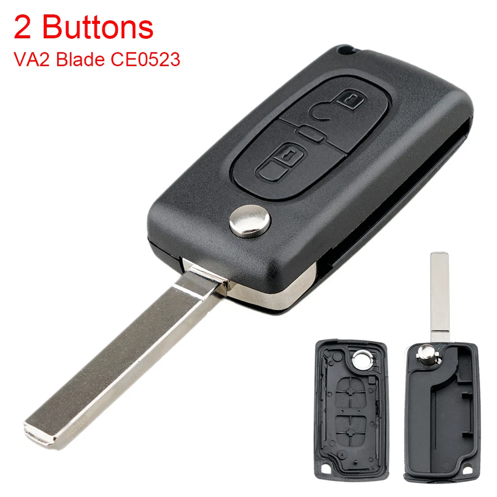

Remote key Case Entry Replacement Flip Folding Car Key Shell with Uncut Flip Key Fit for Citroen C2 C3 C4 C5 C6