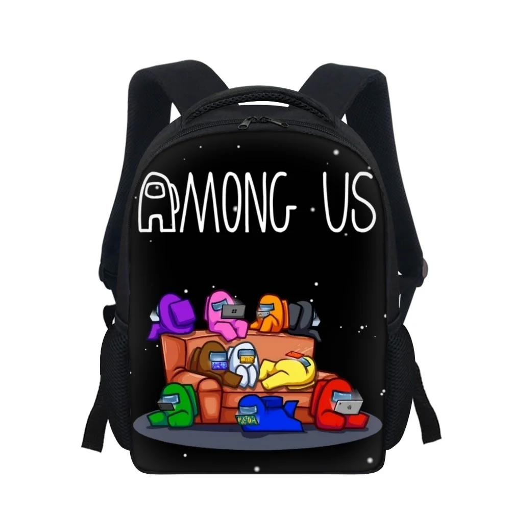 

HALYUNASC Cartoon Kindergarten Backpack AMONG-US-ANIME Print Pattern Students School Bag Hot Game Boys Mochila Mini Book Bag