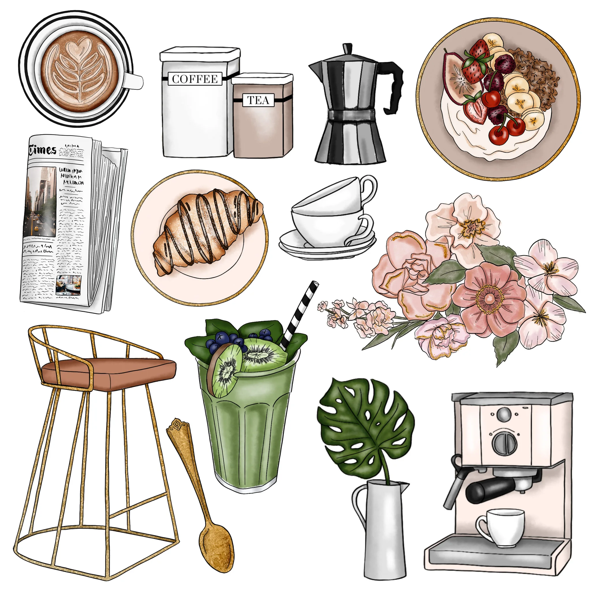 

Daily Life Objects Vintage Sticker DIY Craft Scrapbooking Album Junk Journal Decorative Stickers