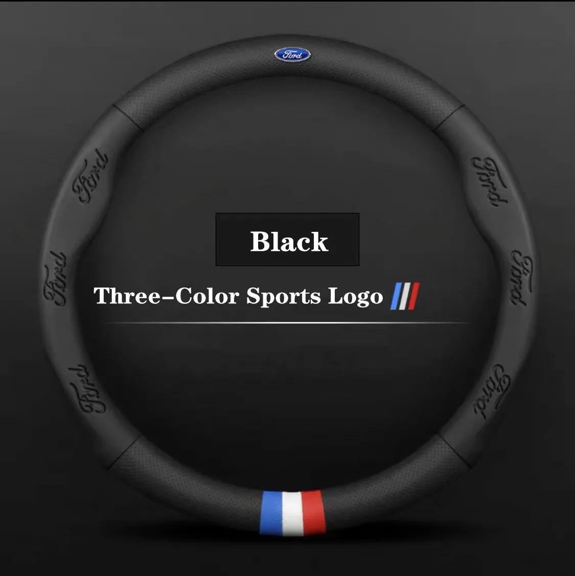 

Car 3D Embossing Logo Breathable Steering Wheel Cover For Ford ST Focus MK2 MK3 Explorer Excape Taurus Mondeo Fiesta Kuga Ranger