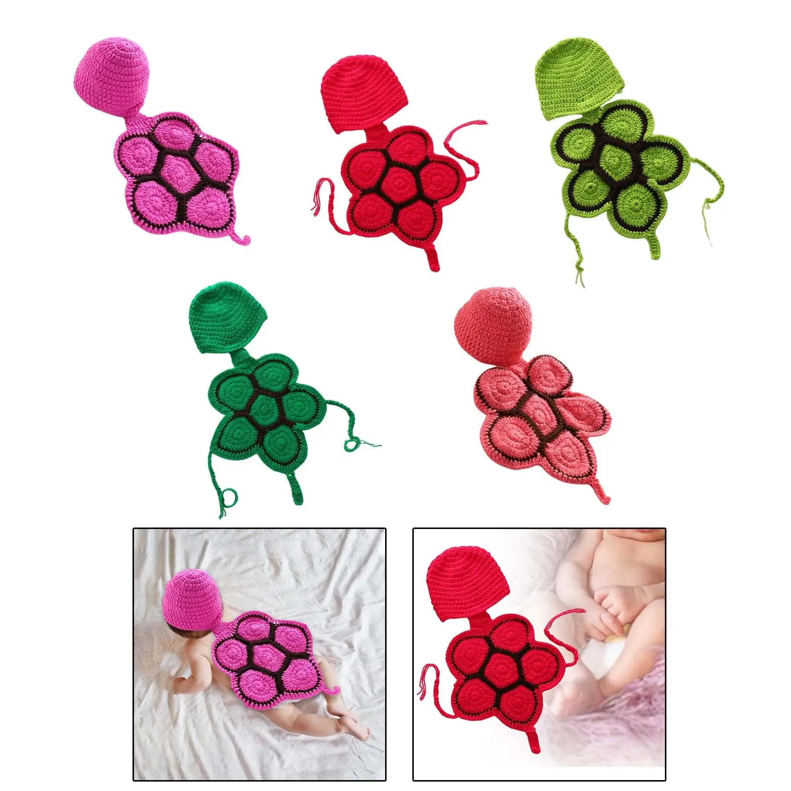 

Comfortable Newborn Baby Costume Animal Knit Photo Prop Turtle for Halloween Cosplay
