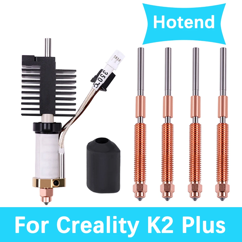 Фото Комплект керамического нагревательного блока Hotend для Creality K2 Plus, сменные насадки из закаленной стали, цельнометаллическое быстросменное сопло №1
