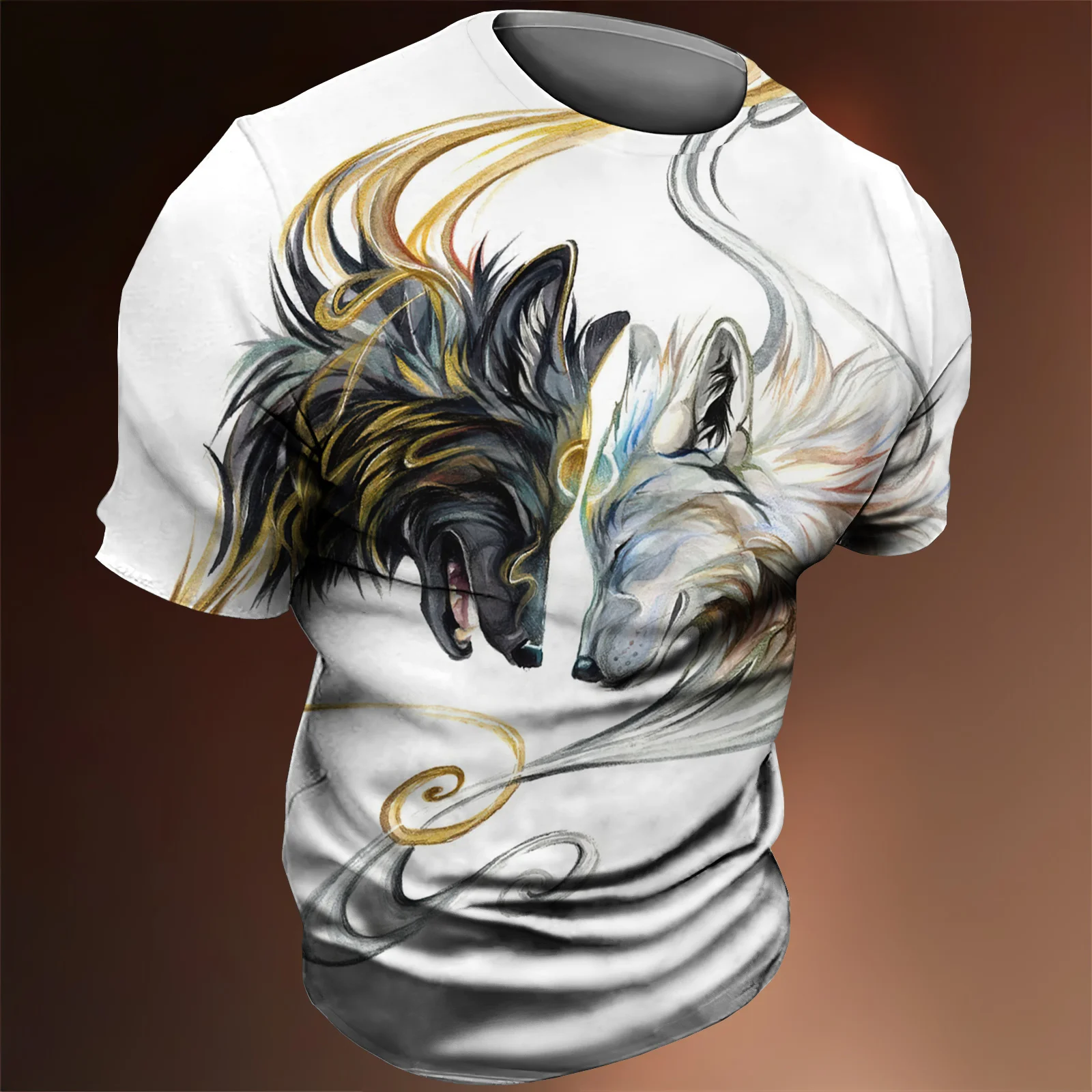 

Футболка мужская с 3D-принтом, модный топ с круглым вырезом и коротким рукавом, Свитшот оверсайз с принтом животных, уличная одежда