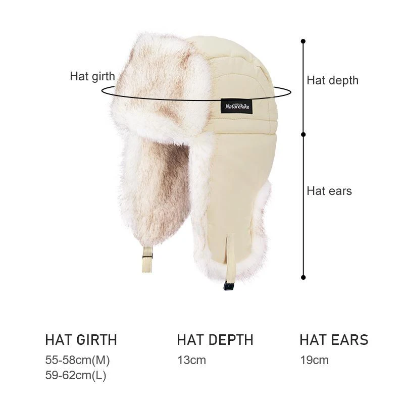 Naturehike Warm Hat Autumn Winter Windproof Outdoor Camping Hiking Cap Mens Womens Ear Protection Hat Faux Fox Fur Hat NH19FS017