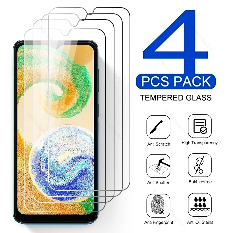 

4PCS Full Cover Screen Protector Tempered Glass For Samsung Galaxy A04s A04e A04 Core A 04s 04 s A04core 4G 2022 Protective Film