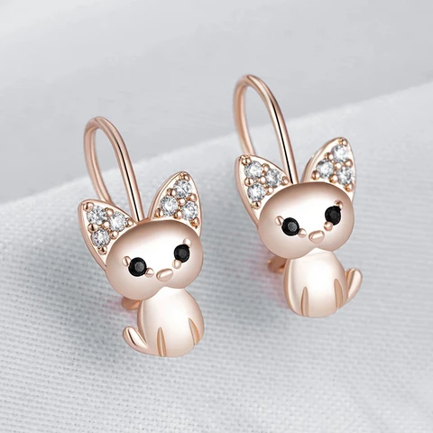 Серьги-капельки Wbmqda медные с позолотой розового золота