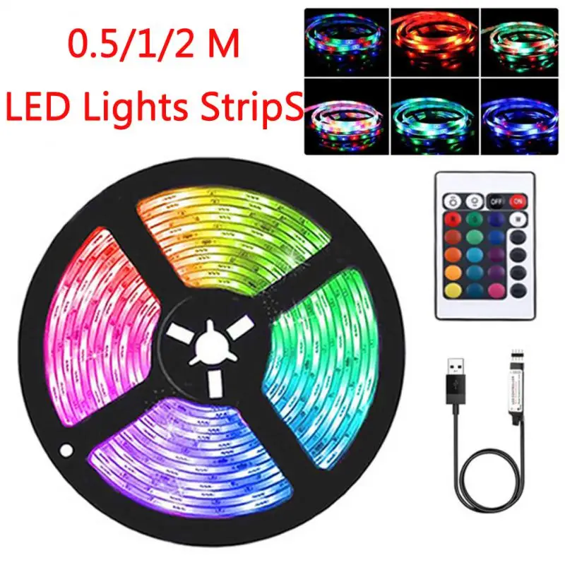 

0.5/1/2 M LED Lights StripS USB Infrared Control Control Light Strip Decoration Set 5V Soft Light Strip RGB Light Bar For Home