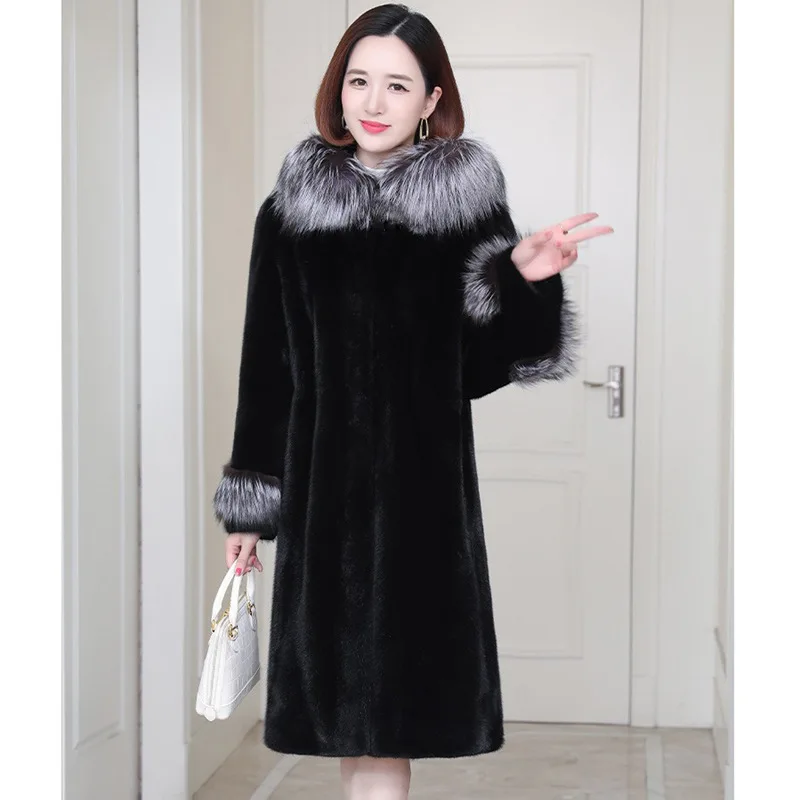 Genuine Luxury Winter Women's Coat Women's Winter Fur Mink Fur Thick Winter High Street Other Slim Real Fur Woman Coat