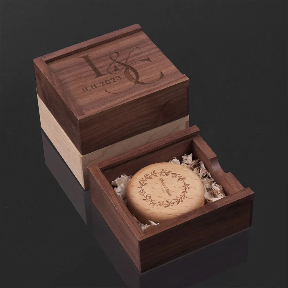 1 шт. бесплатный индивидуальный логотип квадратный орех незавершенная коробка